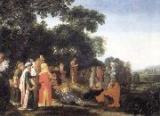 VELDE, Esaias van de Fohn the Baptist preaching oil on canvas